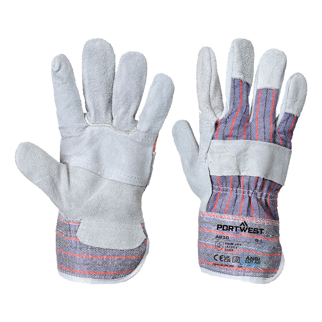 Leather Rigger 260 Cow Split Palm Bar Glove Portwest A210