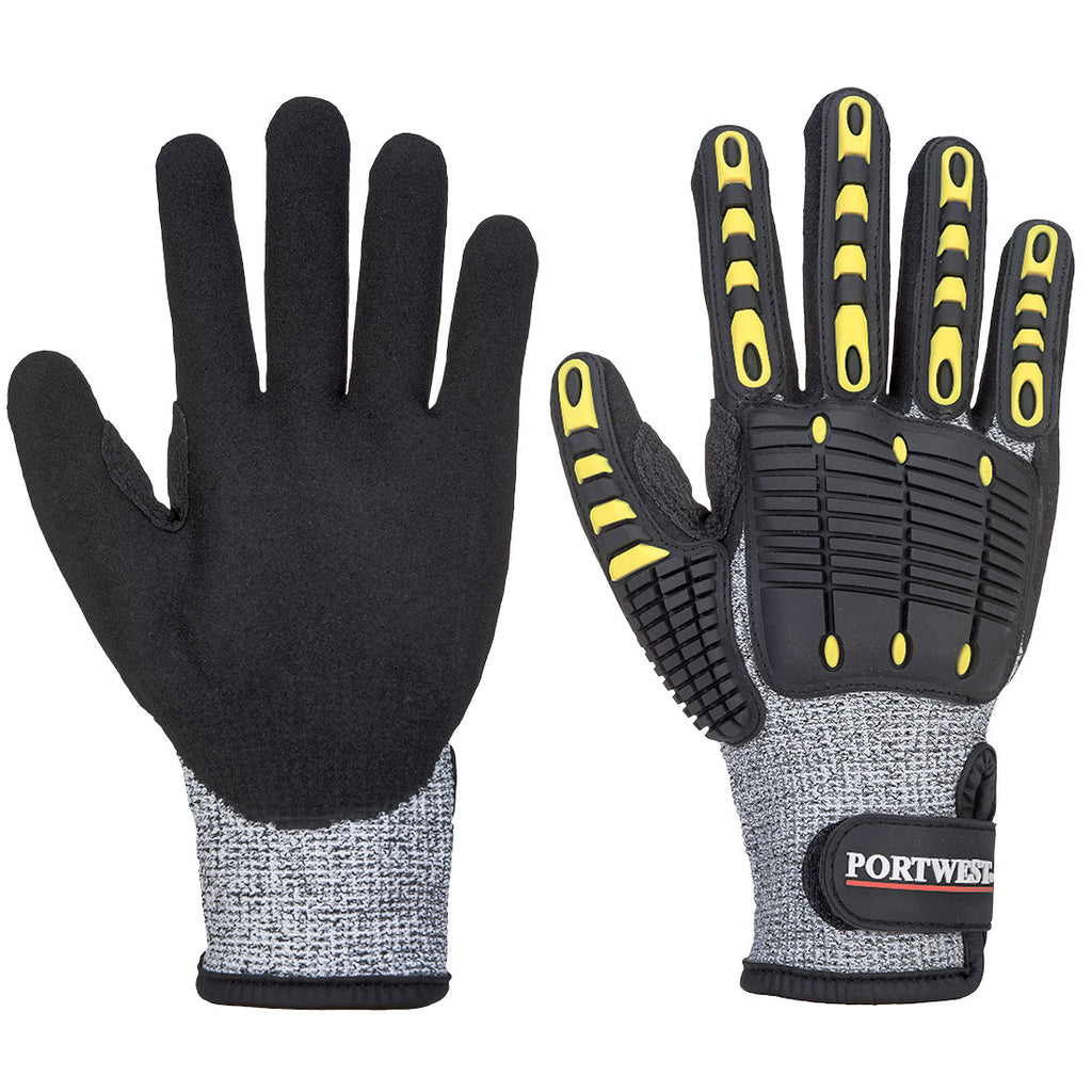 Gants Portwest A722 IMPACT C13 en Nitrile avec Paume Renforcée et texturée