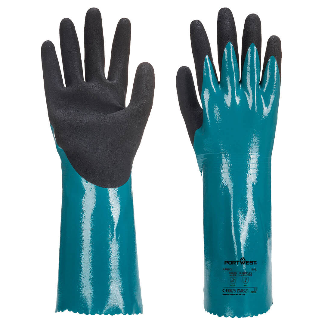 Chem 300 Nitrile Sandy Double Dipped Gauntlet Portwest AP60