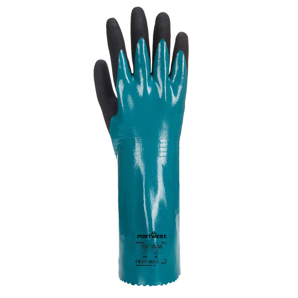 Chem 300 Nitrile Sandy Double Dipped Gauntlet Portwest AP60