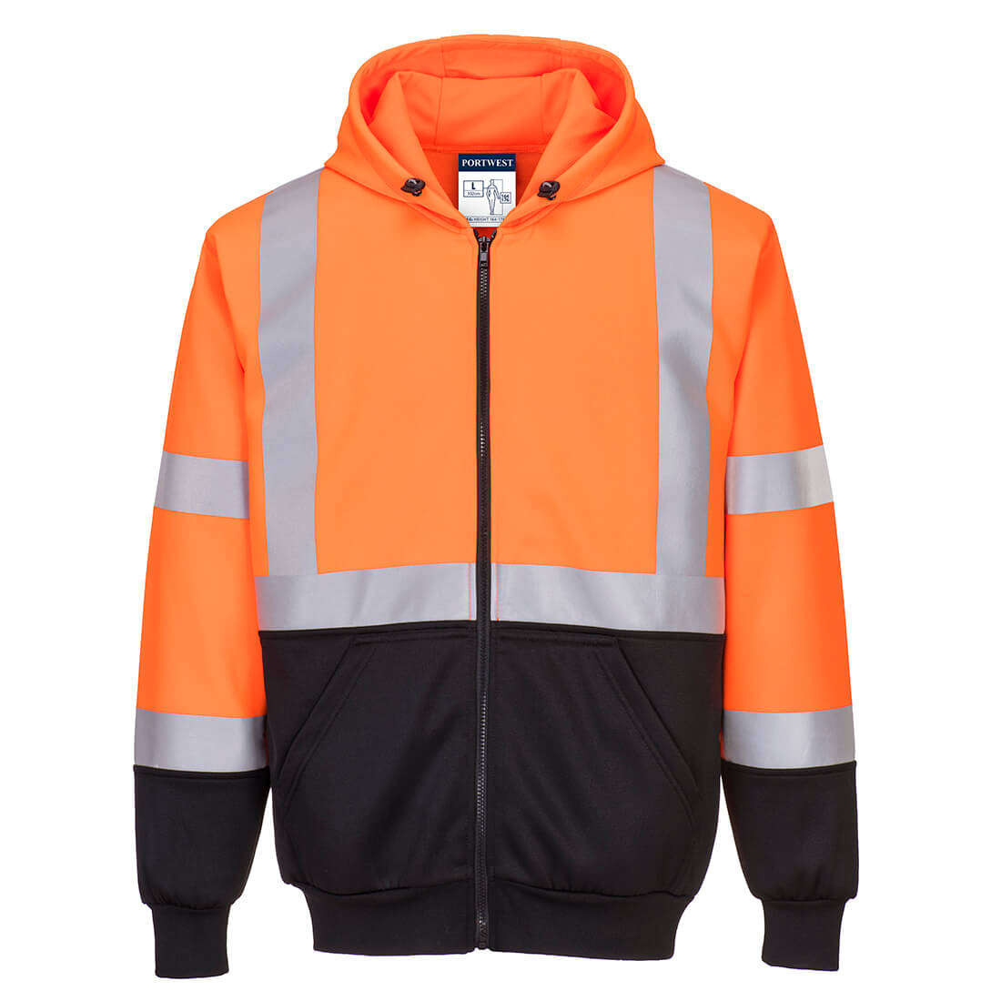 Hi-Vis Contrast Zipped Hoodie B315