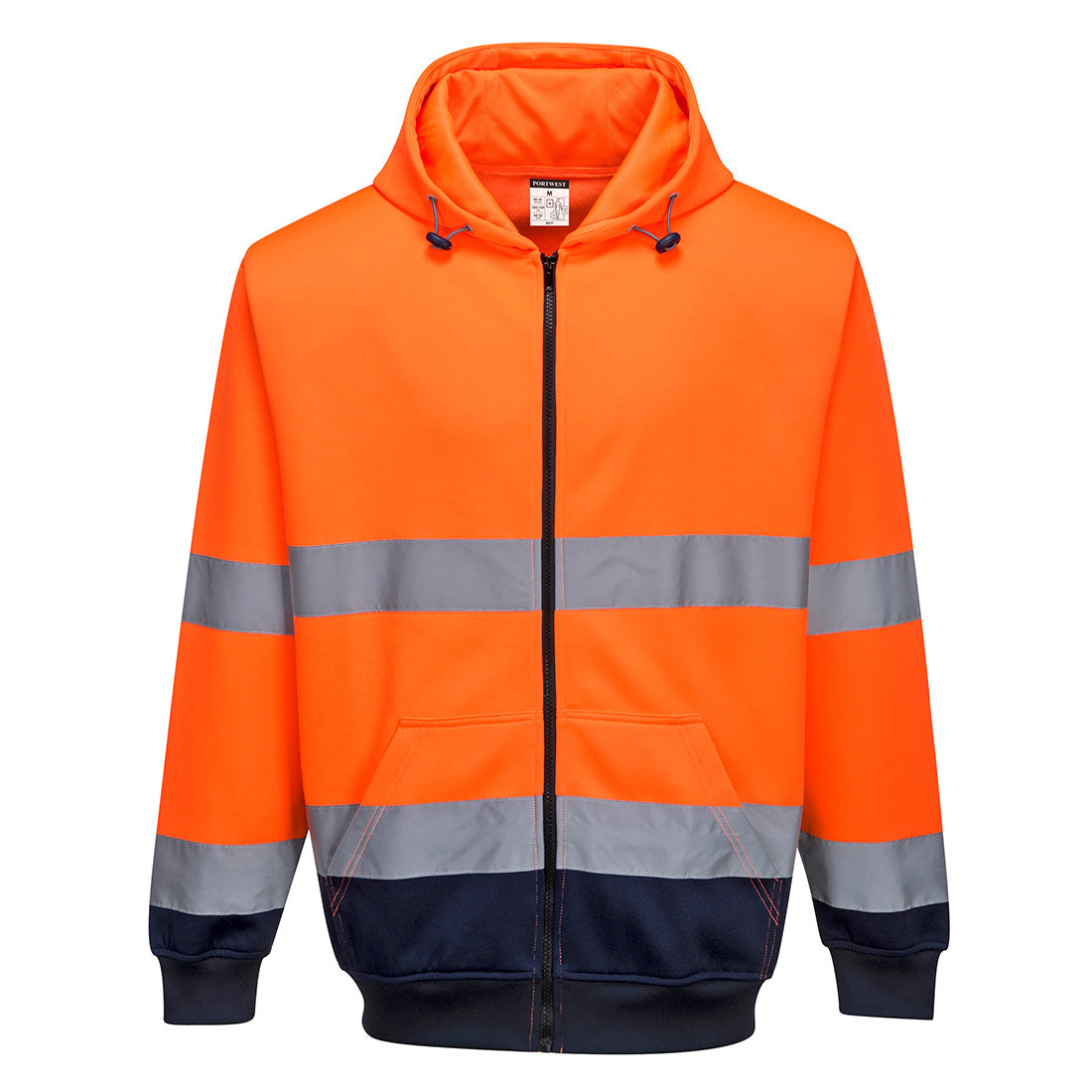 Hi-Vis Contrast Zipped Hoodie Portwest B317