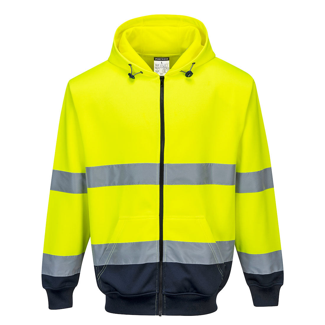 Hi-Vis Contrast Zipped Hoodie Portwest B317