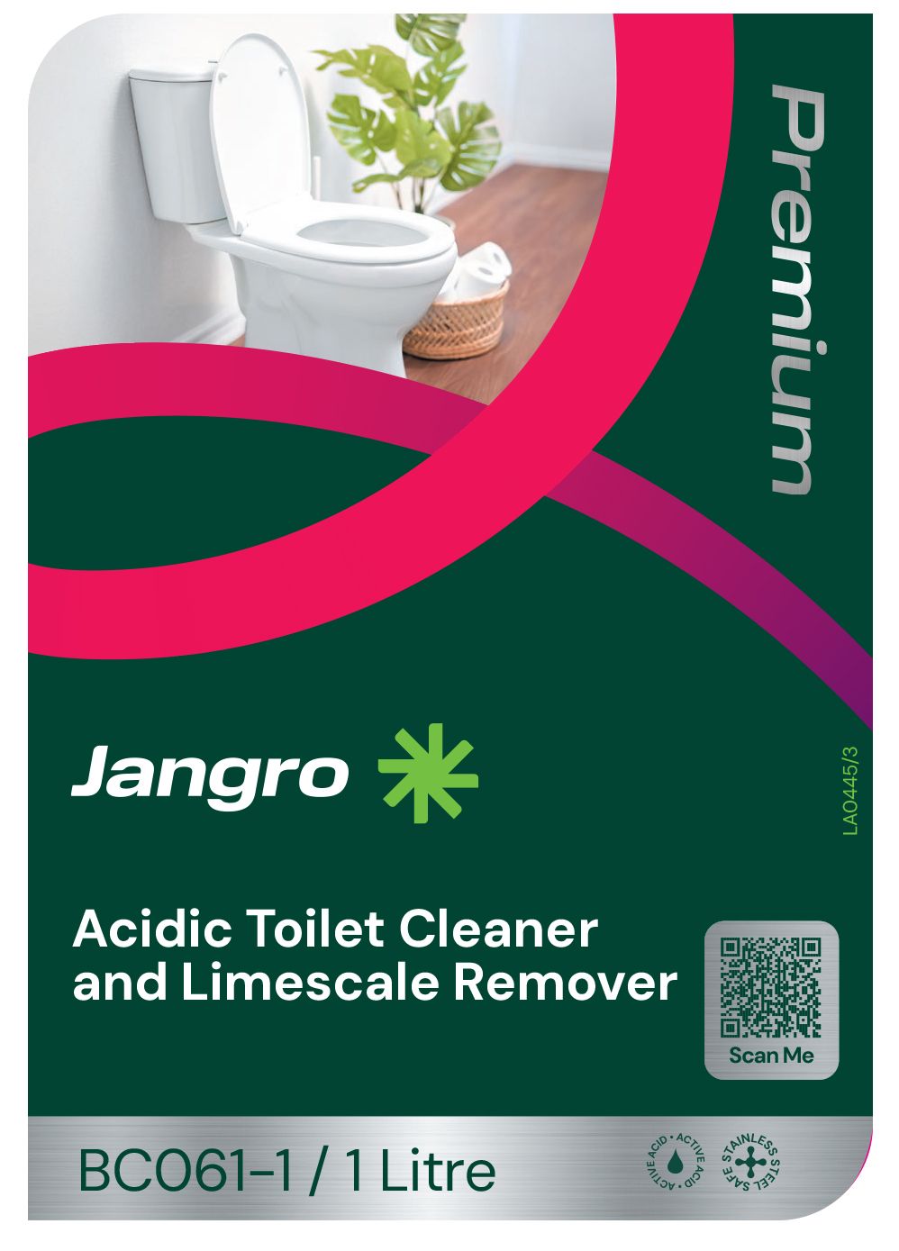 Jangro Premium Acidic Toilet Cleaner and Limescale Remover - 1L  BC061-1