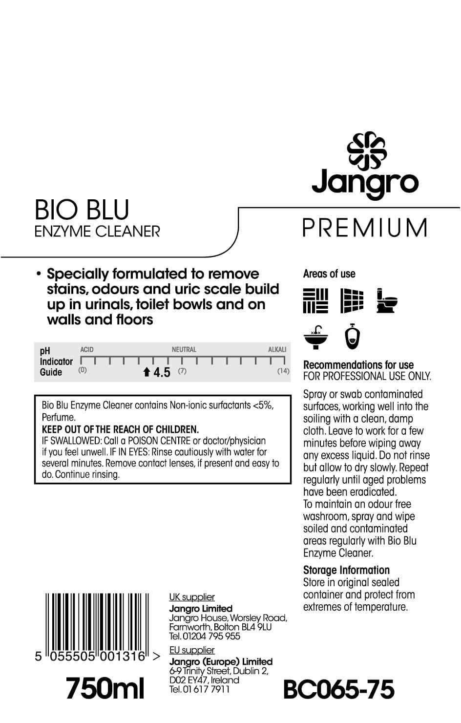 Jangro Premium Bio Blu Enzymreiniger – 750ml BC065-75