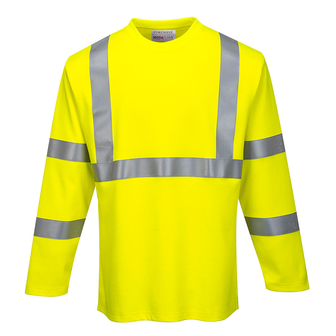 Modaflame Strick Hi-Vis FR Langarm-T-Shirt Gelb Portwest FR96