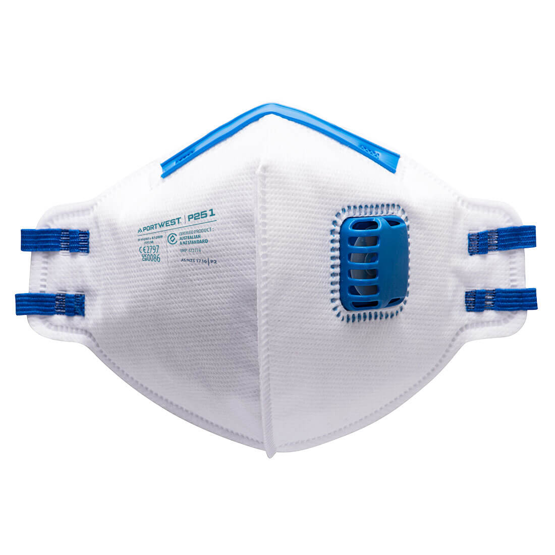 FFP2 Valved Fold Flat Respirator (Pk20) Portwest P251