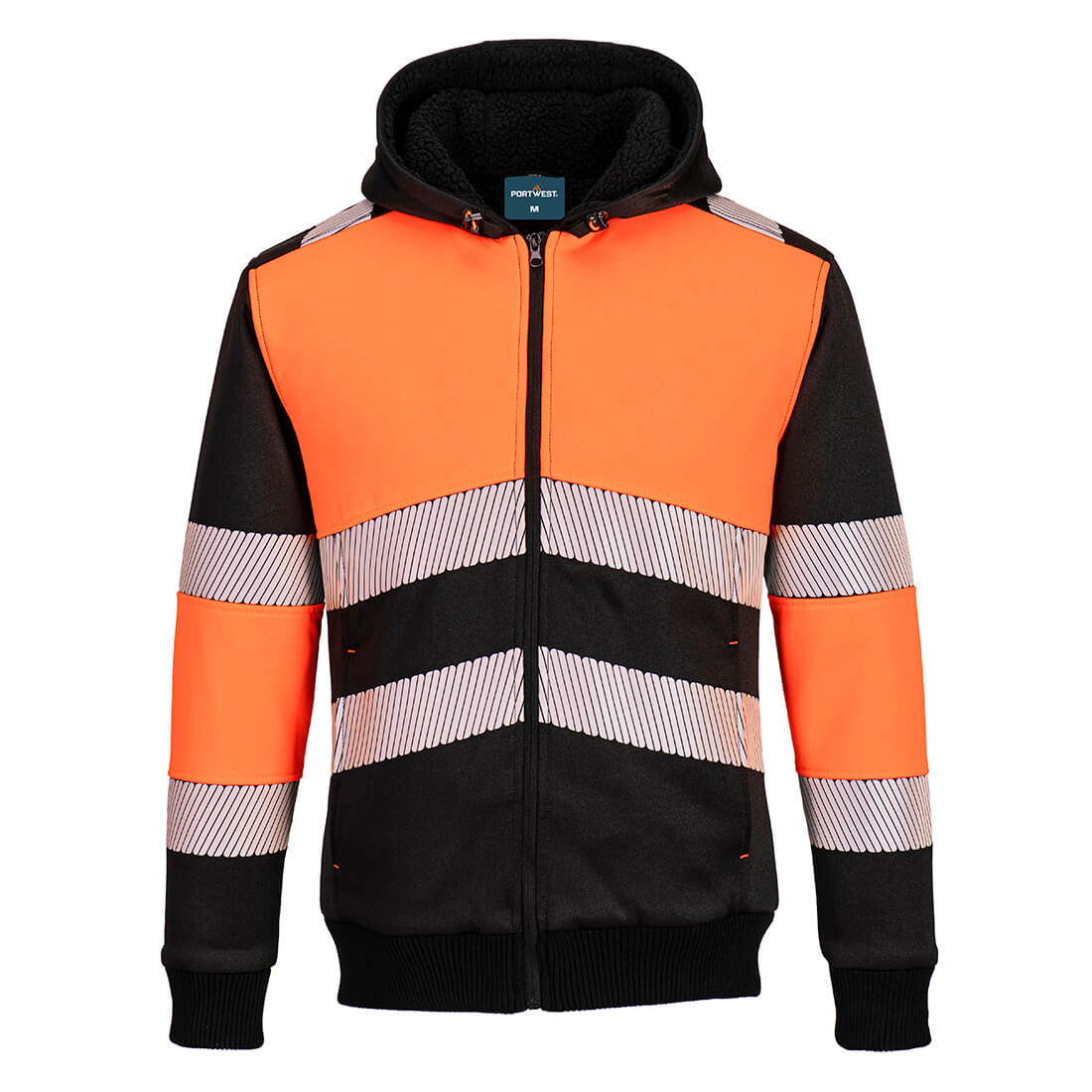 PW3 Hi-Vis Zipped Class 1 Winter Hoodie Portwest PW377