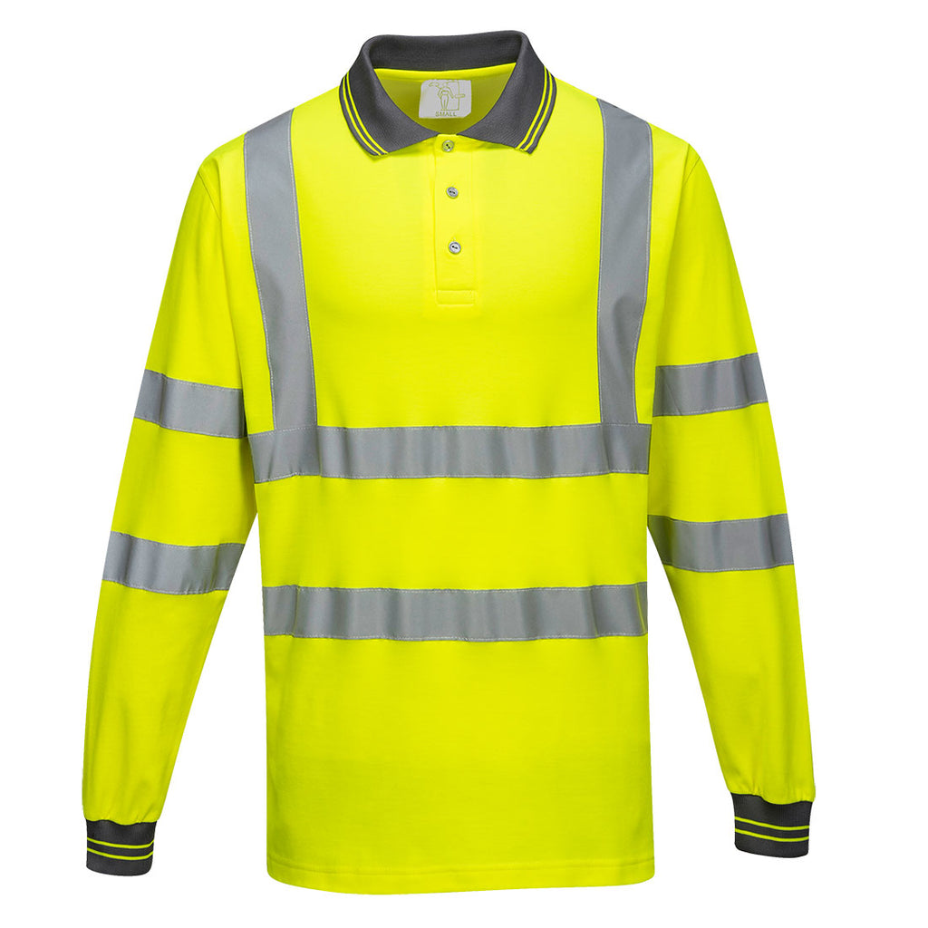 Hi-Vis Cotton Comfort Polo Shirt L/S Portwest S271