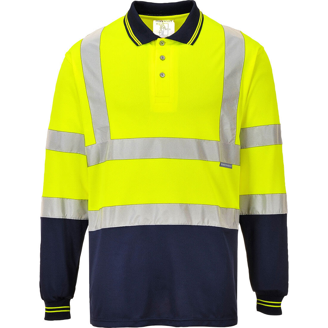 Hi-Vis Contrast Polo Shirt L/S Portwest S279