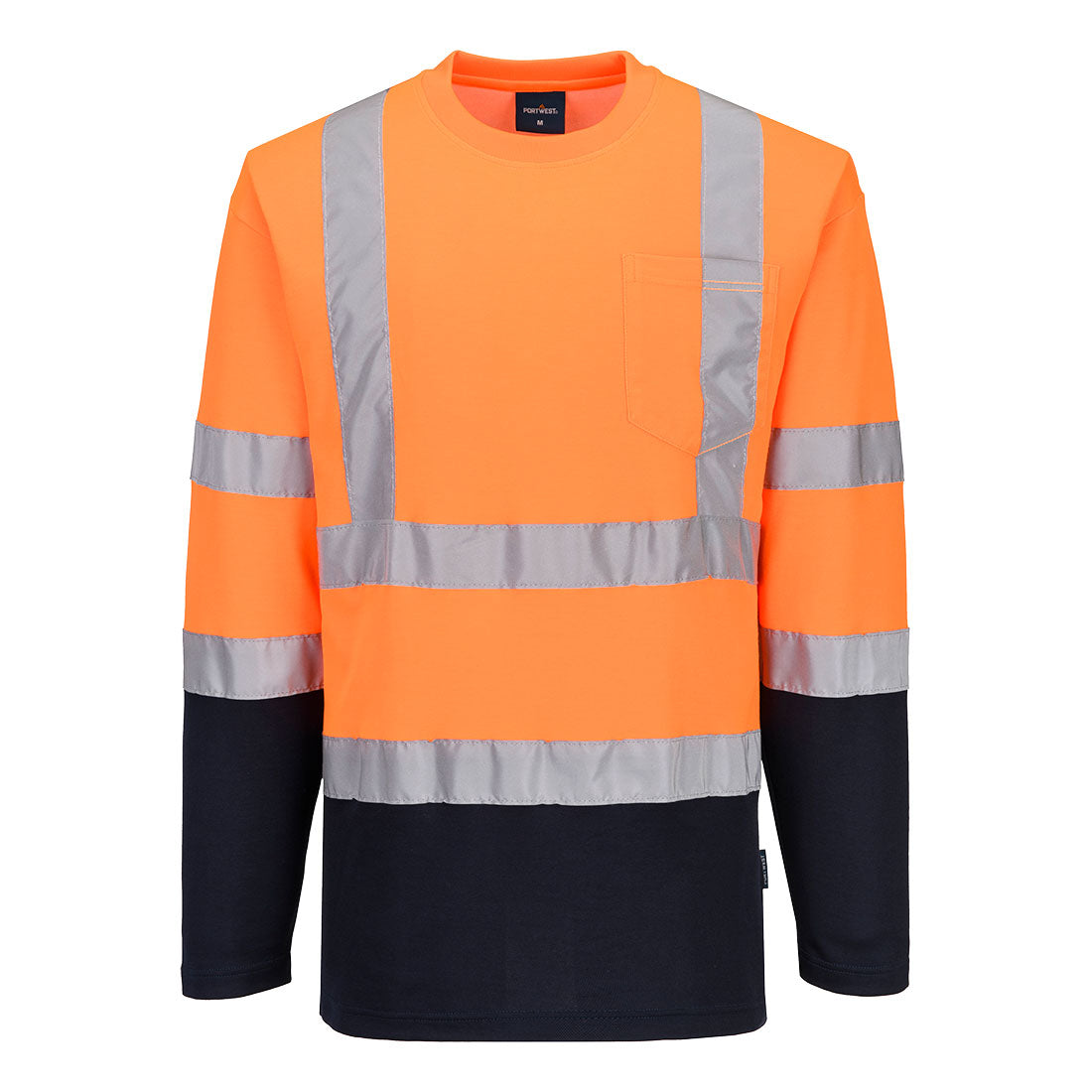 Hi-Vis Cotton Comfort Contrast T-Shirt L/S Portwest S280