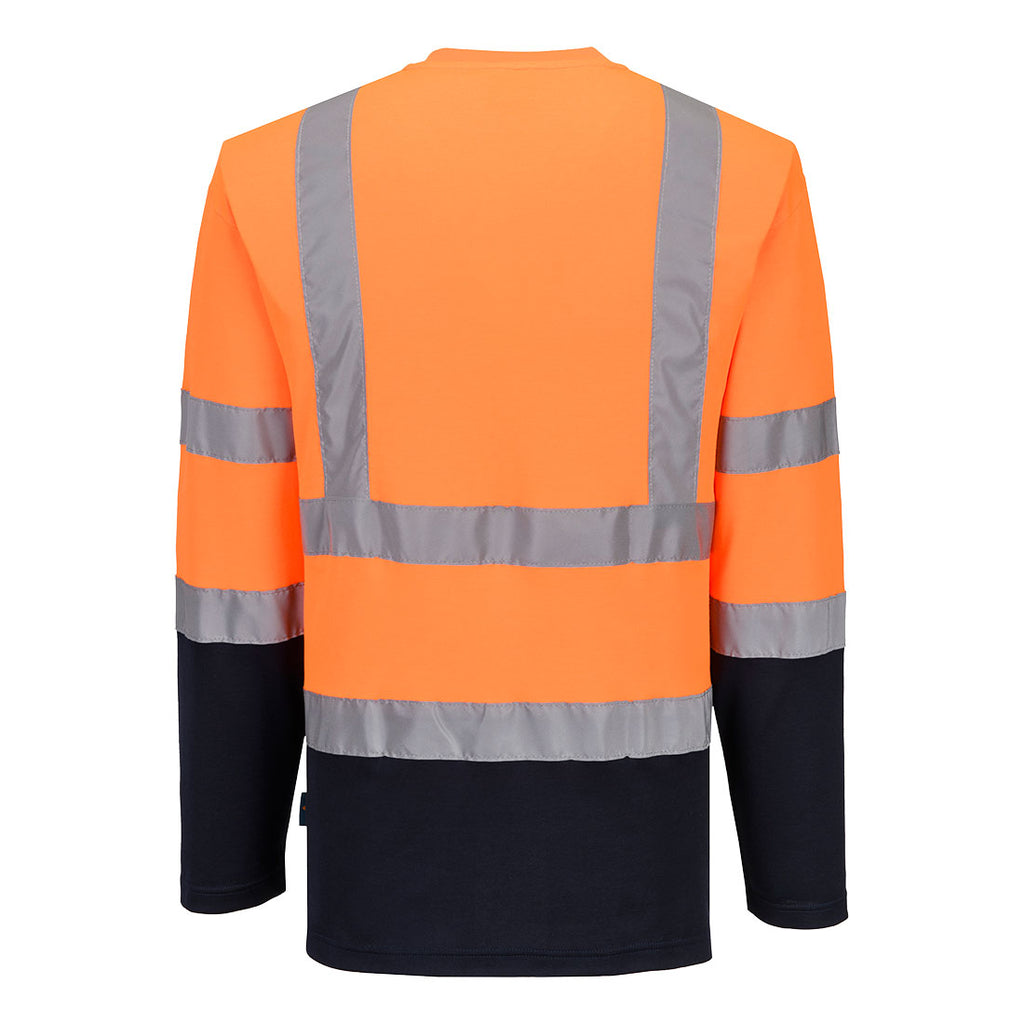 Hi-Vis Cotton Comfort Contrast T-Shirt L/S Portwest S280