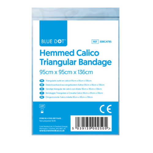 Hemmed Calico Triangular Bandage