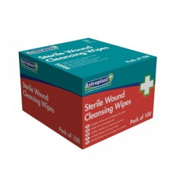Alcohol Free Sterile Wound Cleansing Wipes Sachets (100) Box