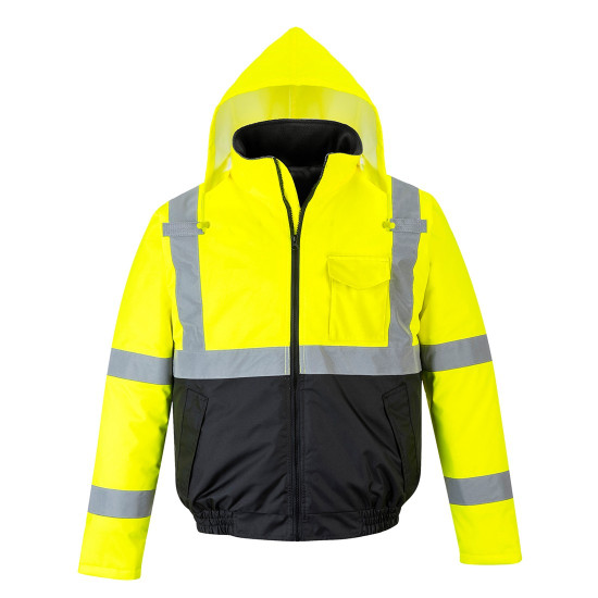 Two tone hooded bomber outlet